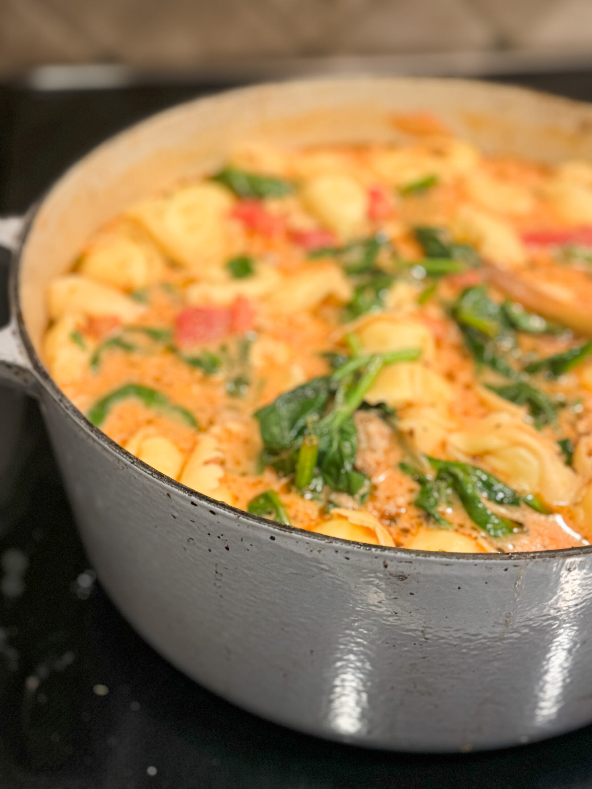 Creamy Italian Sausage and Spinach Tortellini Soup